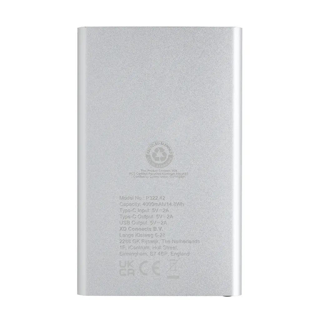 Power bank 4000 mah type-C RCS P322.42 silver-6