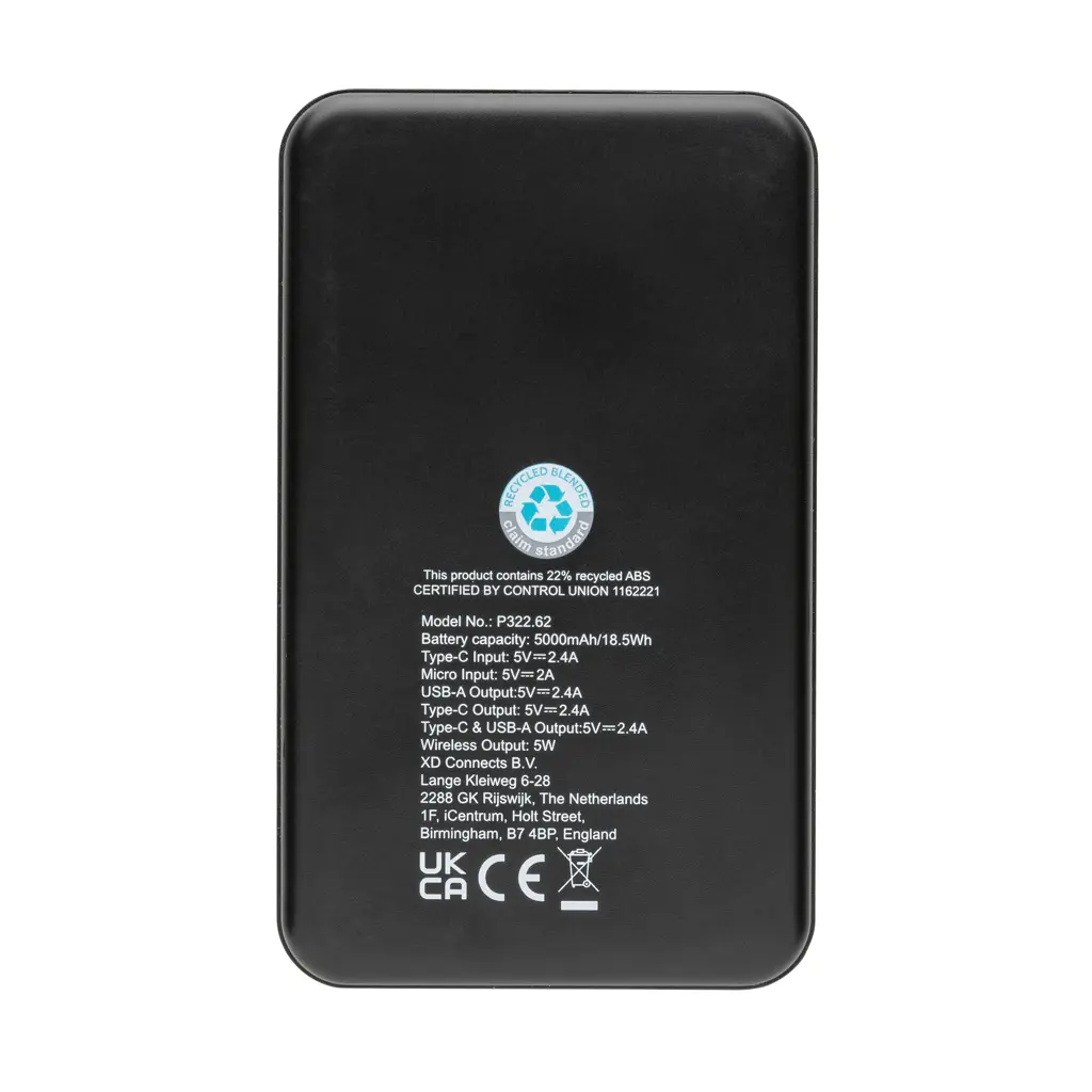 Bežični Power bank 5.000 mAh 5W RCS P322.62 black-6