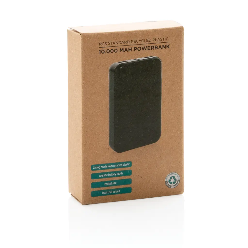 Power bank od reciklirane plastike 10.000 mAh P322.66 black-13