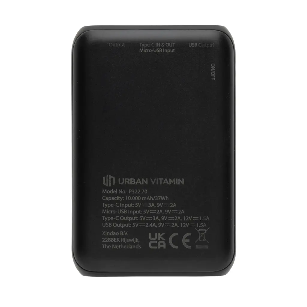 Power bank 10.000 mAh 18W PD Urban Vitamin Alameda P322.70 black-7