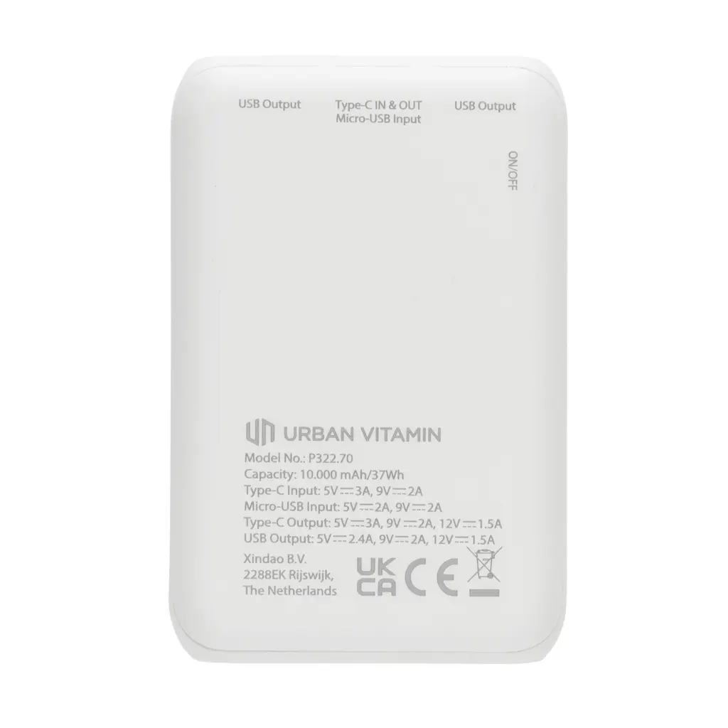 Power bank 10.000 mAh 18W PD Urban Vitamin Alameda P322.70 white-8
