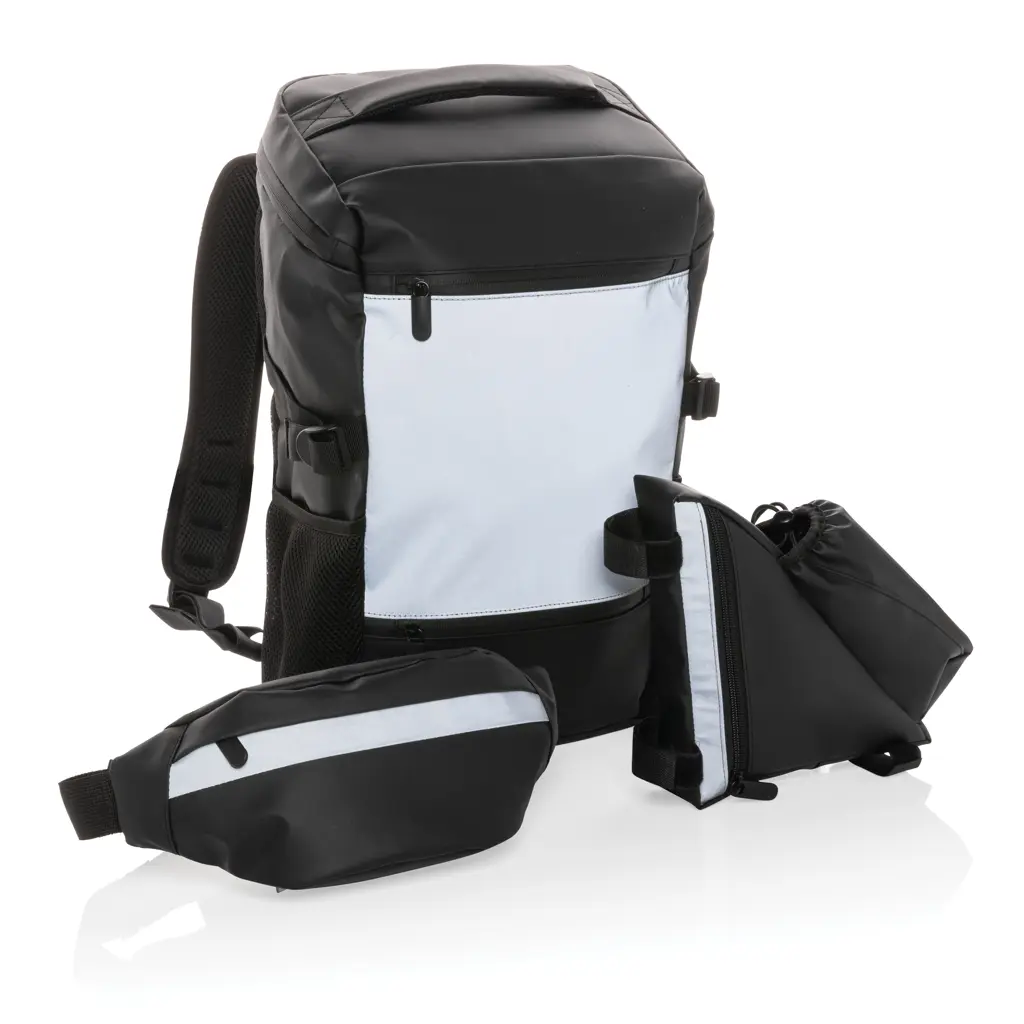 Torba za okvir bicikla PU visoke vidljivosti s držačem za bocu P325.03 black-7