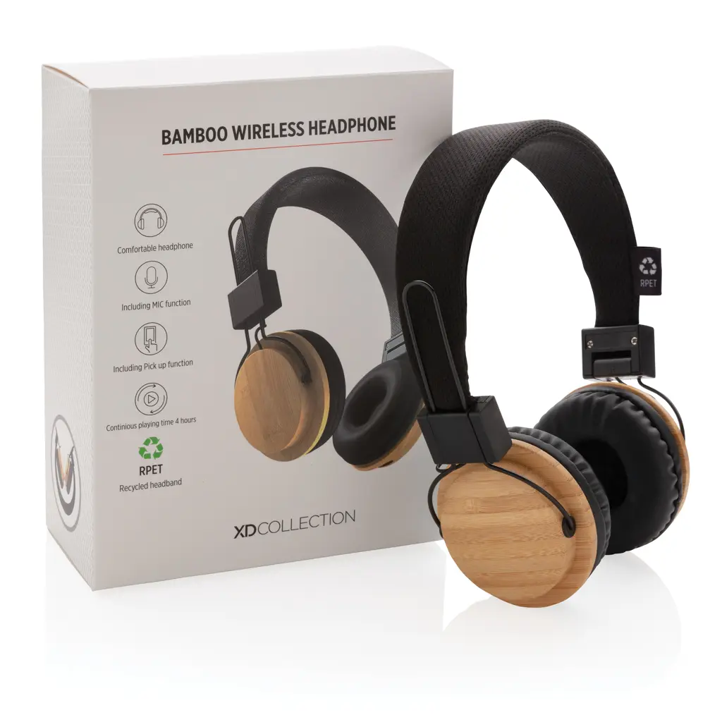 Bežične slušalice od bambusa P329.16 brown-10