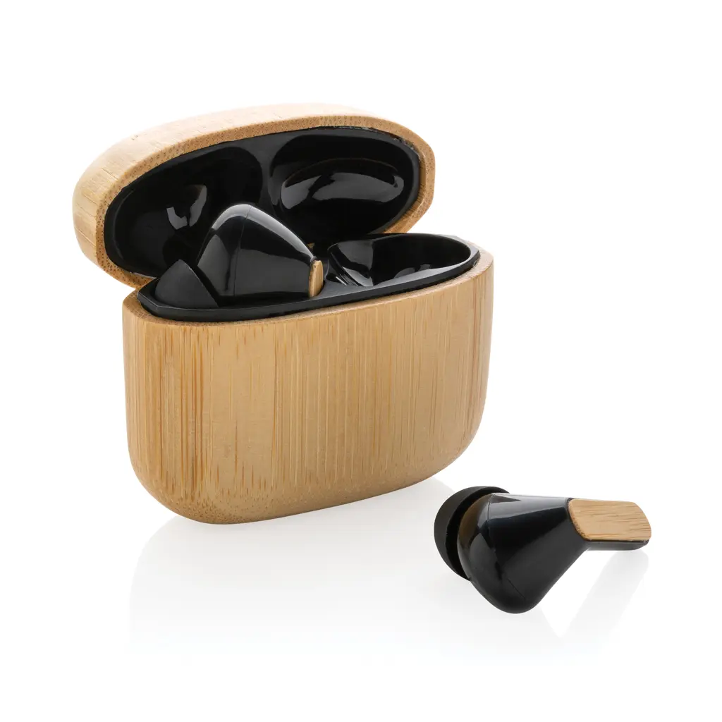 TWS slušalice od RCS reciklirane plastike i bambusa P329.93 brown-1