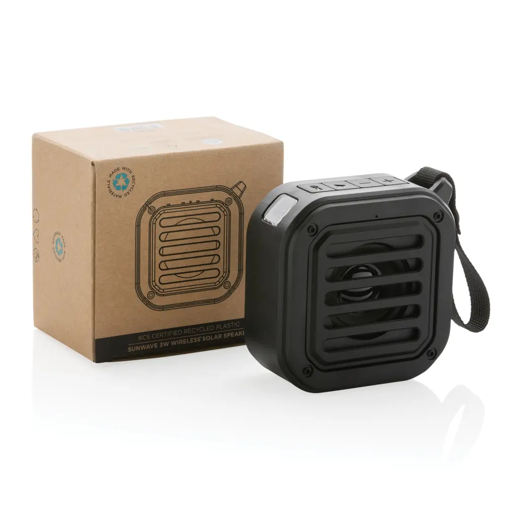 Bežični sunčani solarni zvučnik od reciklirane plastike 3W RCS P331.03 black-10