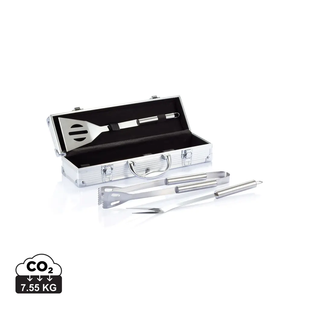 Set za roštilj od 3 kom u aluminijskoj kutiji P422.17 silver-0