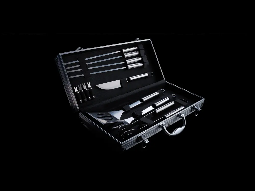 Set za roštilj od 12 komada u aluminijskoj kutiji P422.18 silver-7