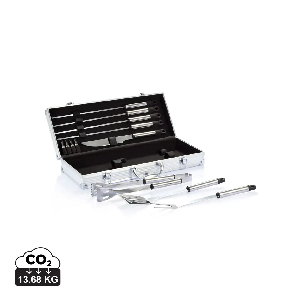 Set za roštilj od 12 komada u aluminijskoj kutiji P422.18 silver-8