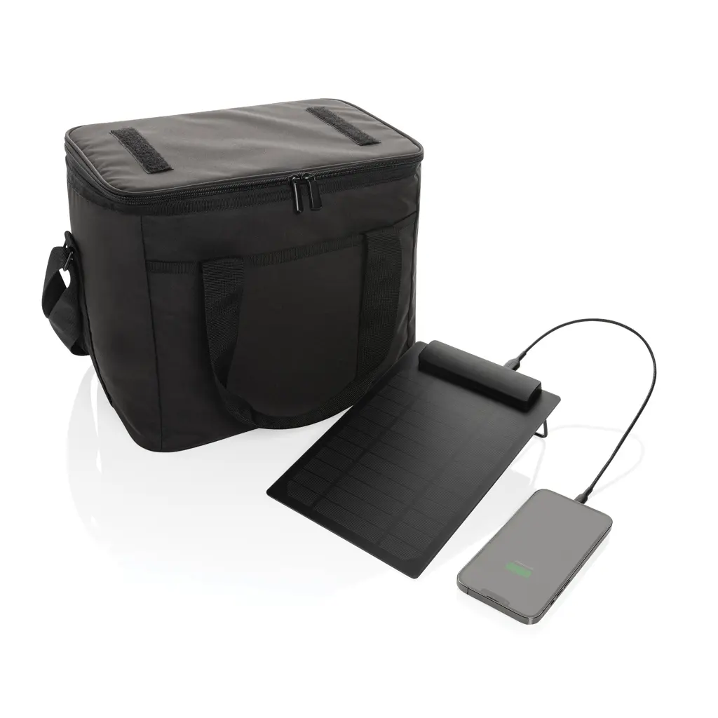 Deluxe rashladna torba sa solarnim panelom 5W Pedro AWARE™ RPET P422.51 black-7