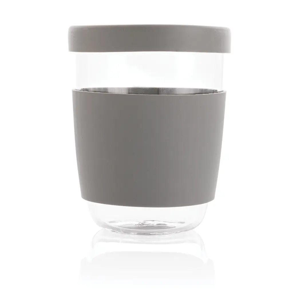 Čaša sa silikonskim poklopcem i navlakom, 360 ml Ukiyo P432.70 grey-4