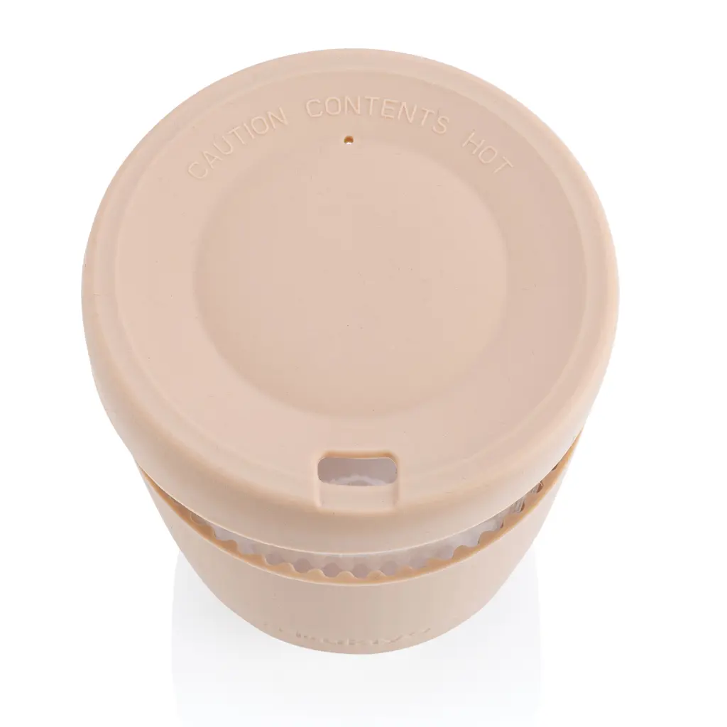 Čaša sa silikonskim poklopcem i navlakom, 360 ml Ukiyo P432.70 brown-5