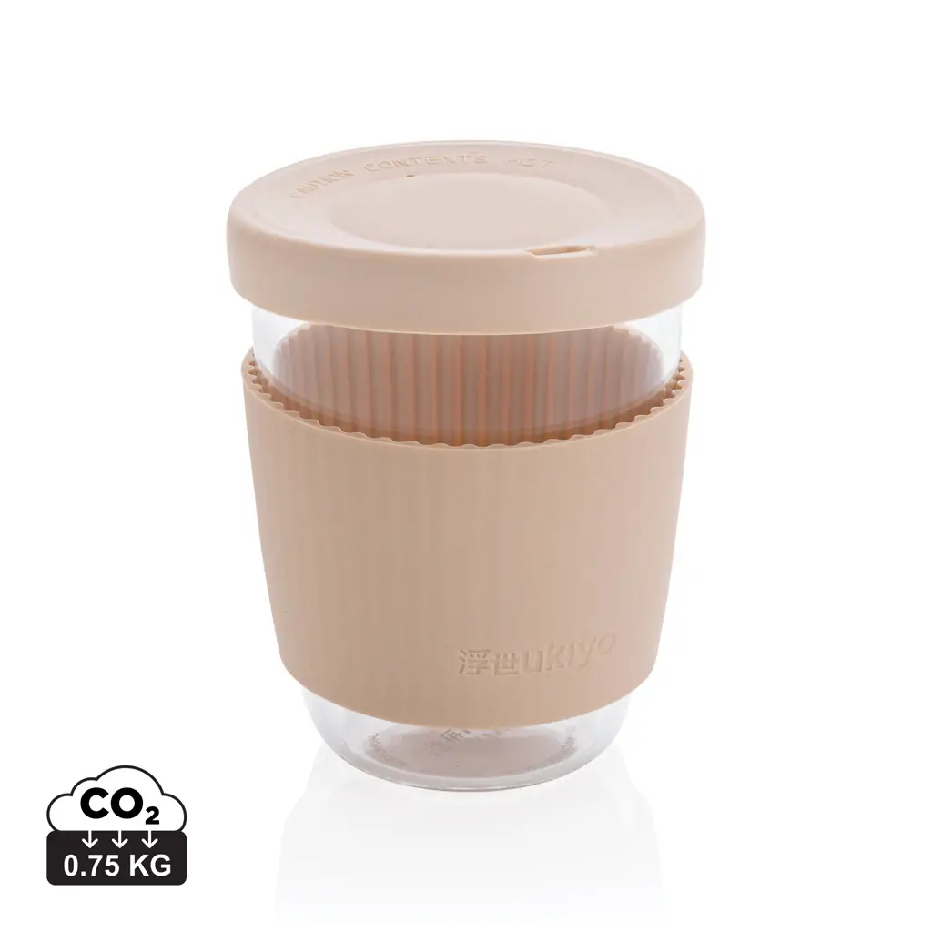 Čaša sa silikonskim poklopcem i navlakom, 360 ml Ukiyo P432.70 brown-10