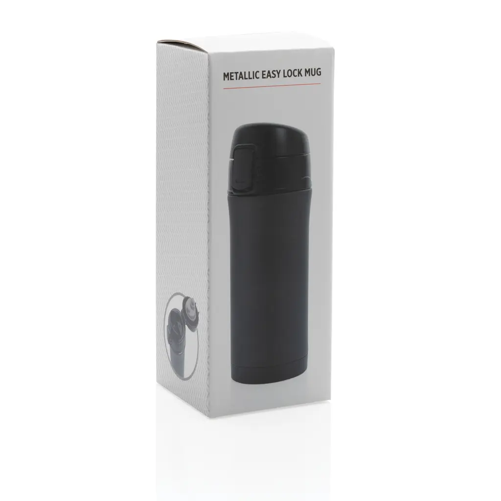 Metalna termo šalica s jednostavnim zaključavanjem P432.76 black-12