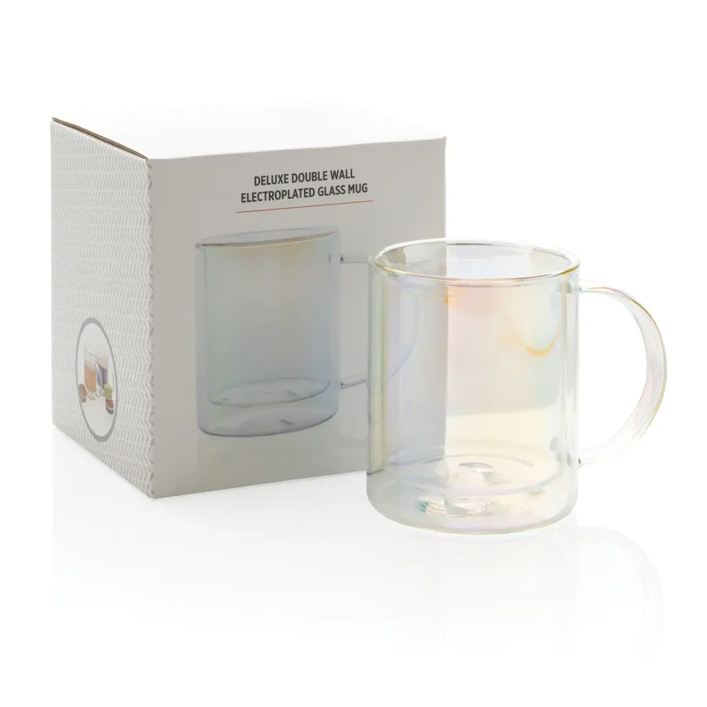 Šalica od galvaniziranog stakla s dvostrukom stijenkom Deluxe P433.11 transparent-11