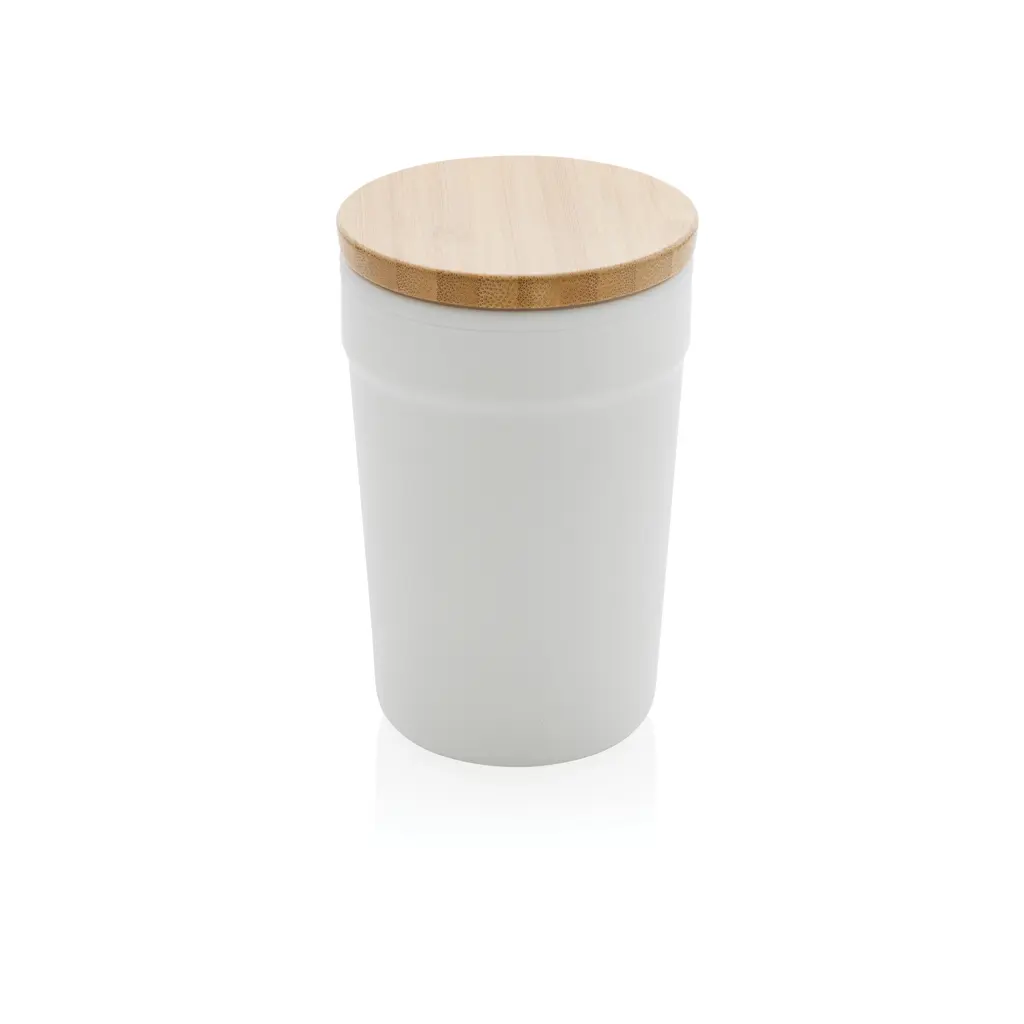 Šalica s poklopcem od FSC bambusa P433.29 white-1