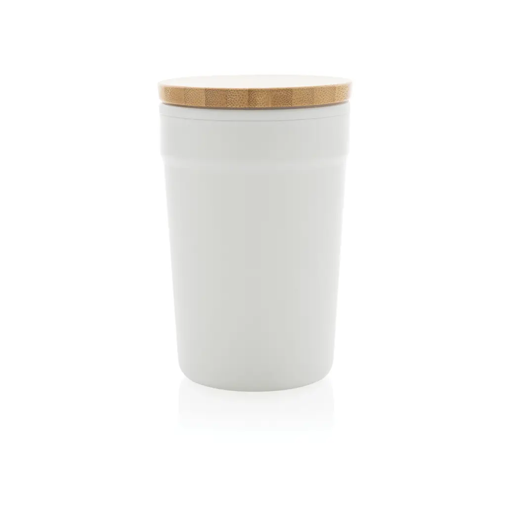 Šalica s poklopcem od FSC bambusa P433.29 white-2