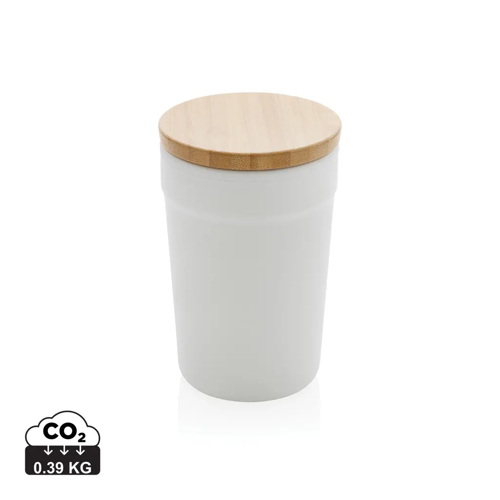 Šalica s poklopcem od FSC bambusa P433.29 white-0