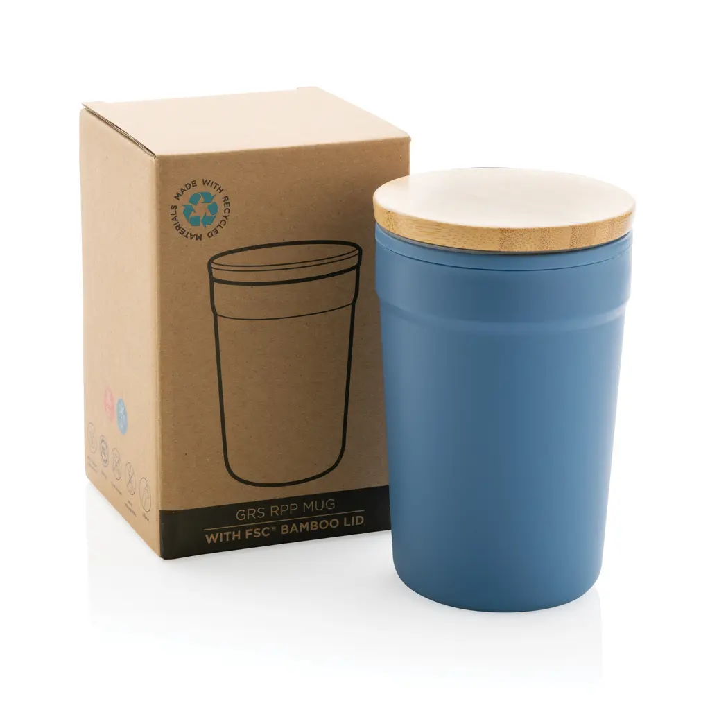 Šalica s poklopcem od FSC bambusa P433.29 blue-7