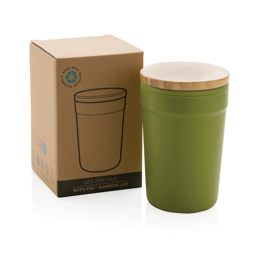 Šalica s poklopcem od FSC bambusa P433.29 green-11