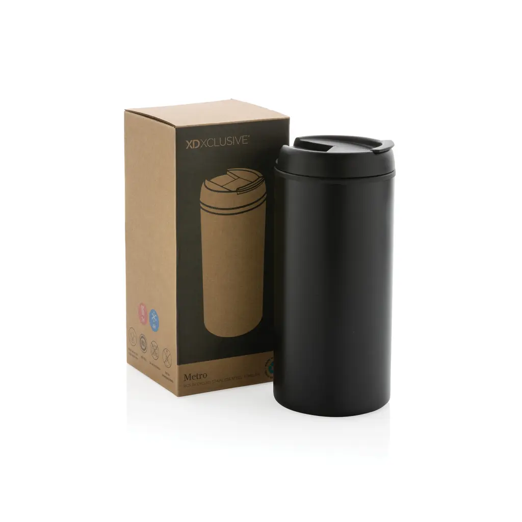 Termo čaša od recikliranog nehrđajućeg čelika Metro RCS P435.04 black-18