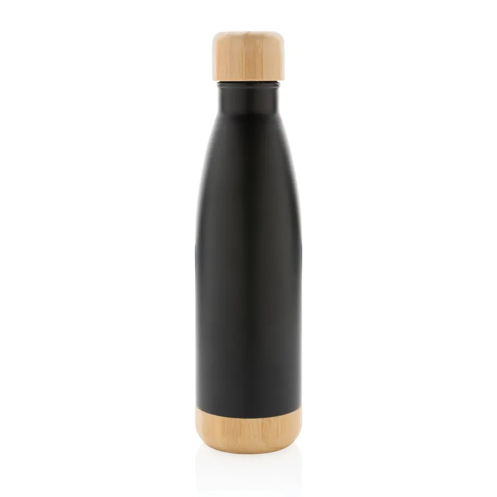 Promotivna termosica s poklopcem i dnom od bambusa P436.79 black-2