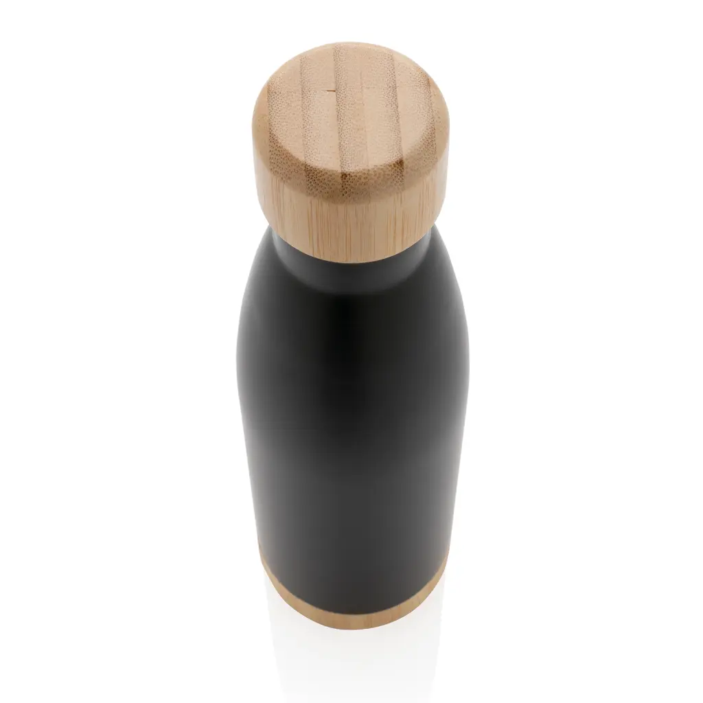 Promotivna termosica s poklopcem i dnom od bambusa P436.79 black-4