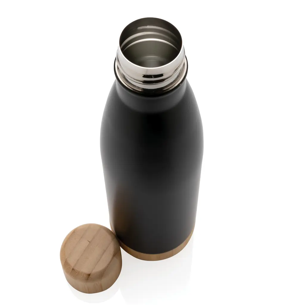 Promotivna termosica s poklopcem i dnom od bambusa P436.79 black-5