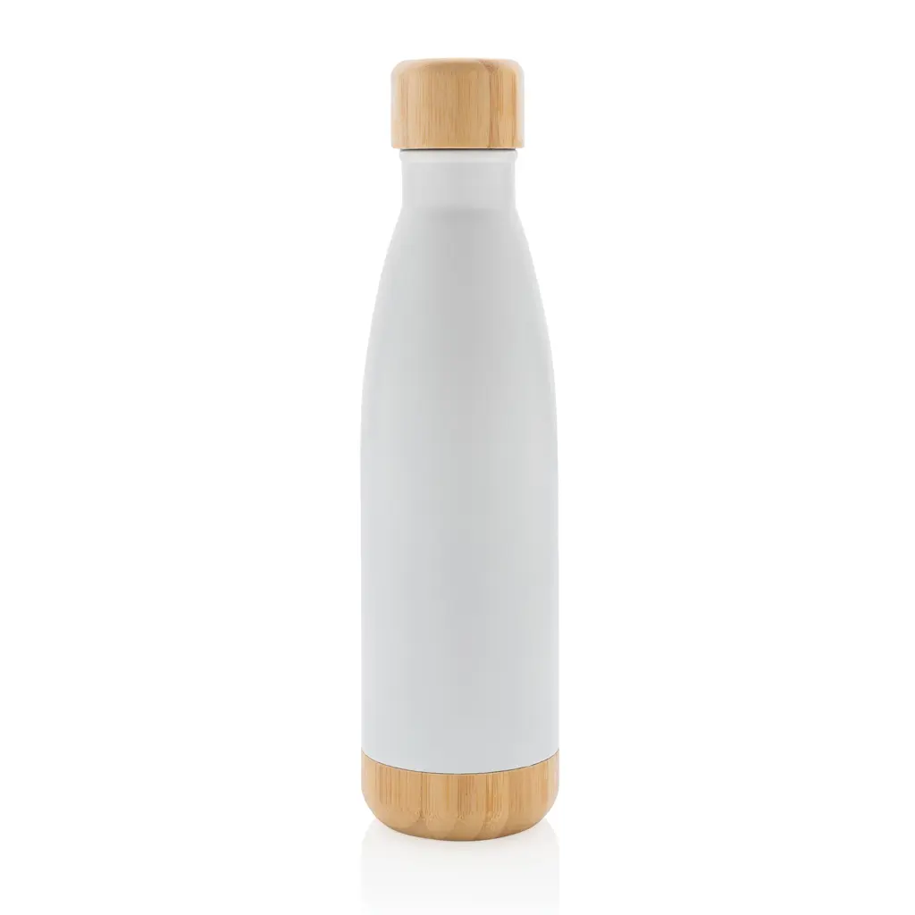 Promotivna termosica s poklopcem i dnom od bambusa P436.79 white-2