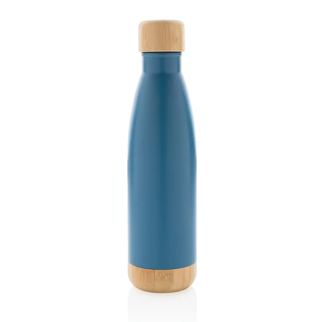 Promotivna termosica s poklopcem i dnom od bambusa P436.79 blue-2