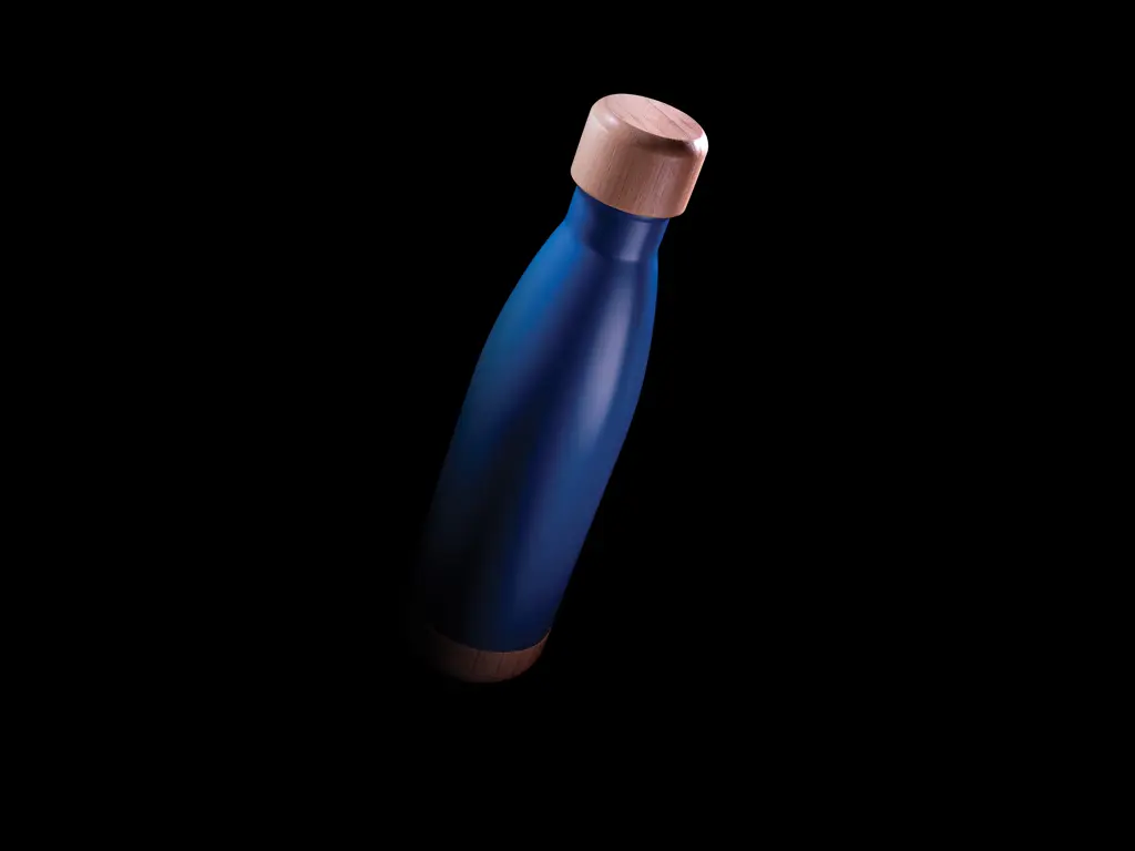Promotivna termosica s poklopcem i dnom od bambusa P436.79 blue-8