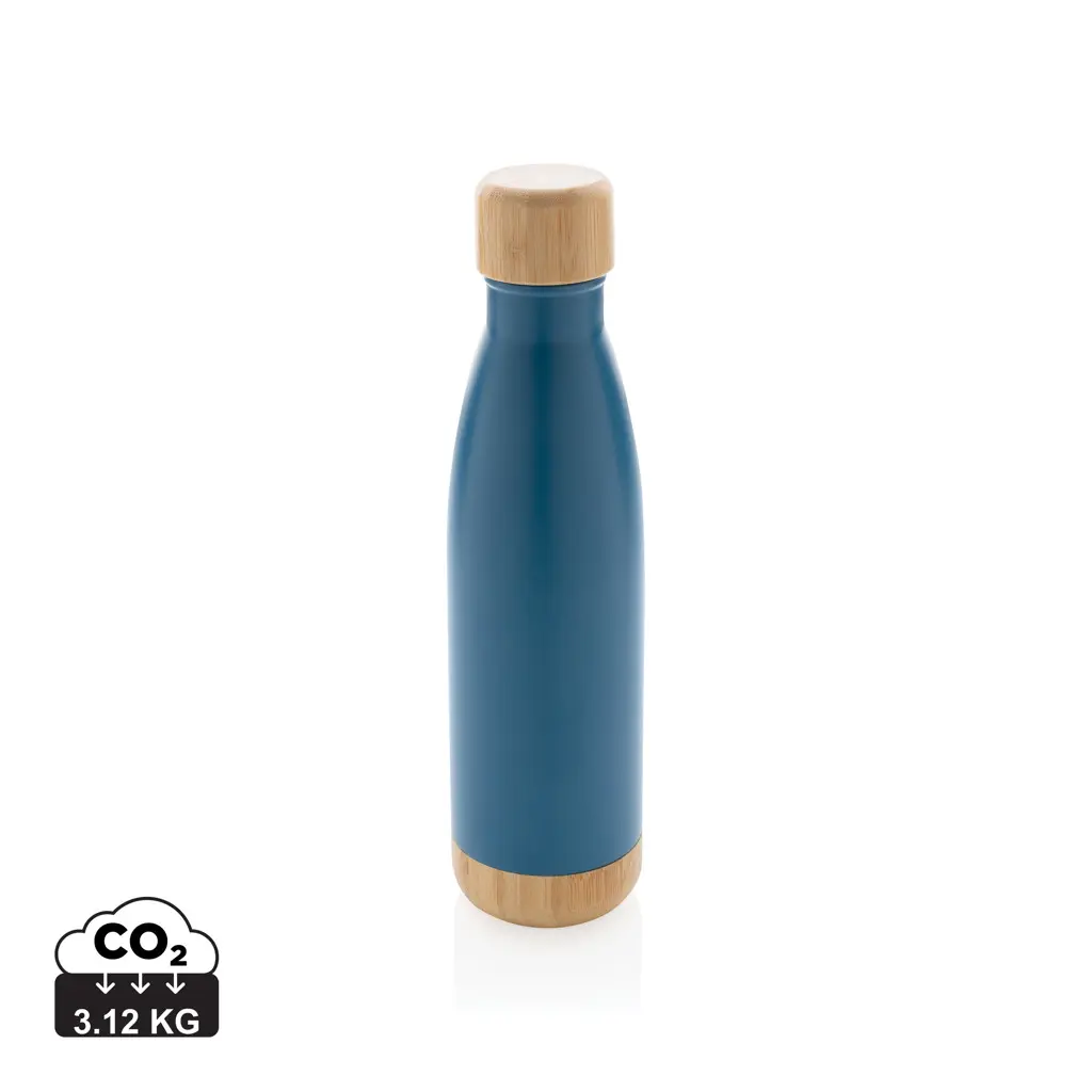 Promotivna termosica s poklopcem i dnom od bambusa P436.79 blue-0