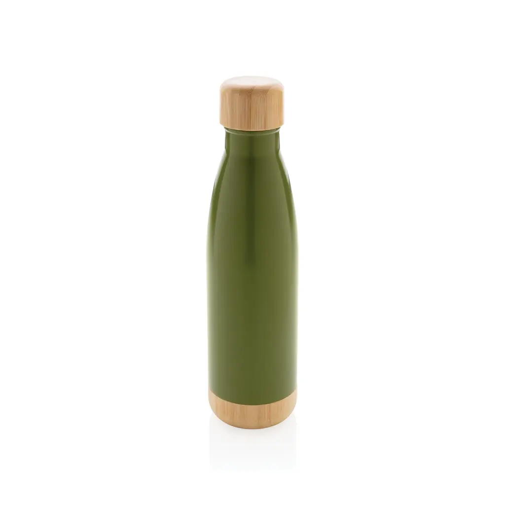 Promotivna termosica s poklopcem i dnom od bambusa P436.79 green-1
