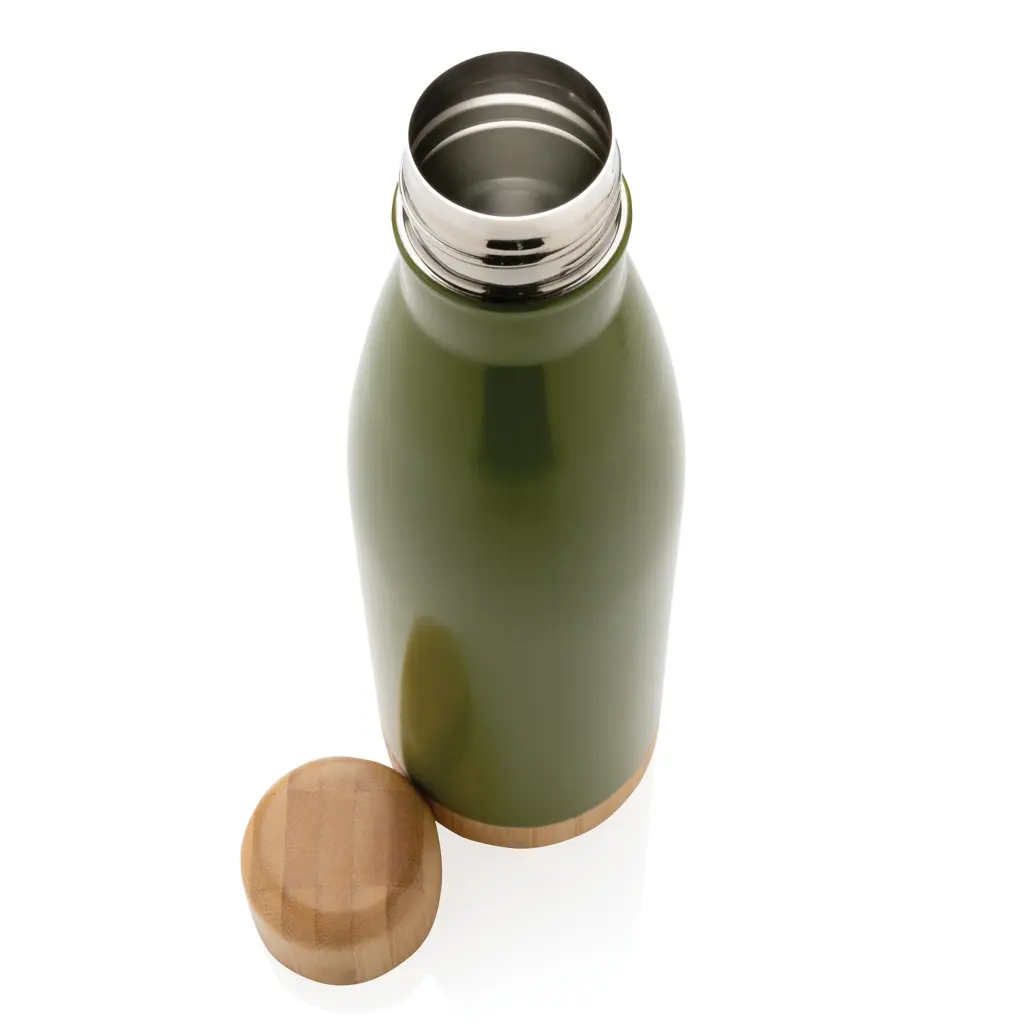 Promotivna termosica s poklopcem i dnom od bambusa P436.79 green-5