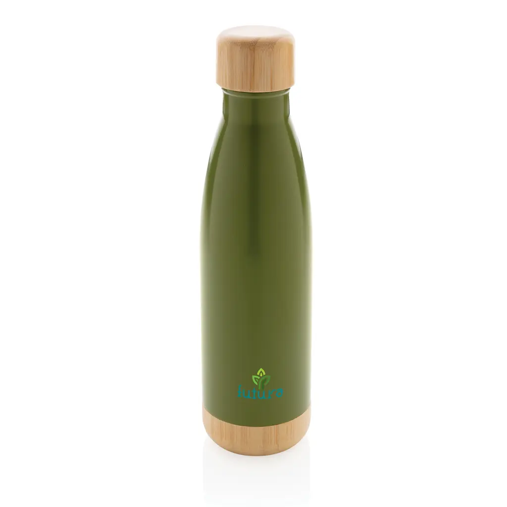 Promotivna termosica s poklopcem i dnom od bambusa P436.79 green-3