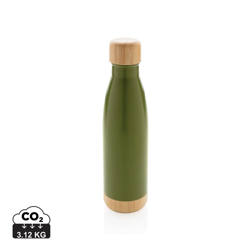 Promotivna termosica s poklopcem i dnom od bambusa P436.79 green-0