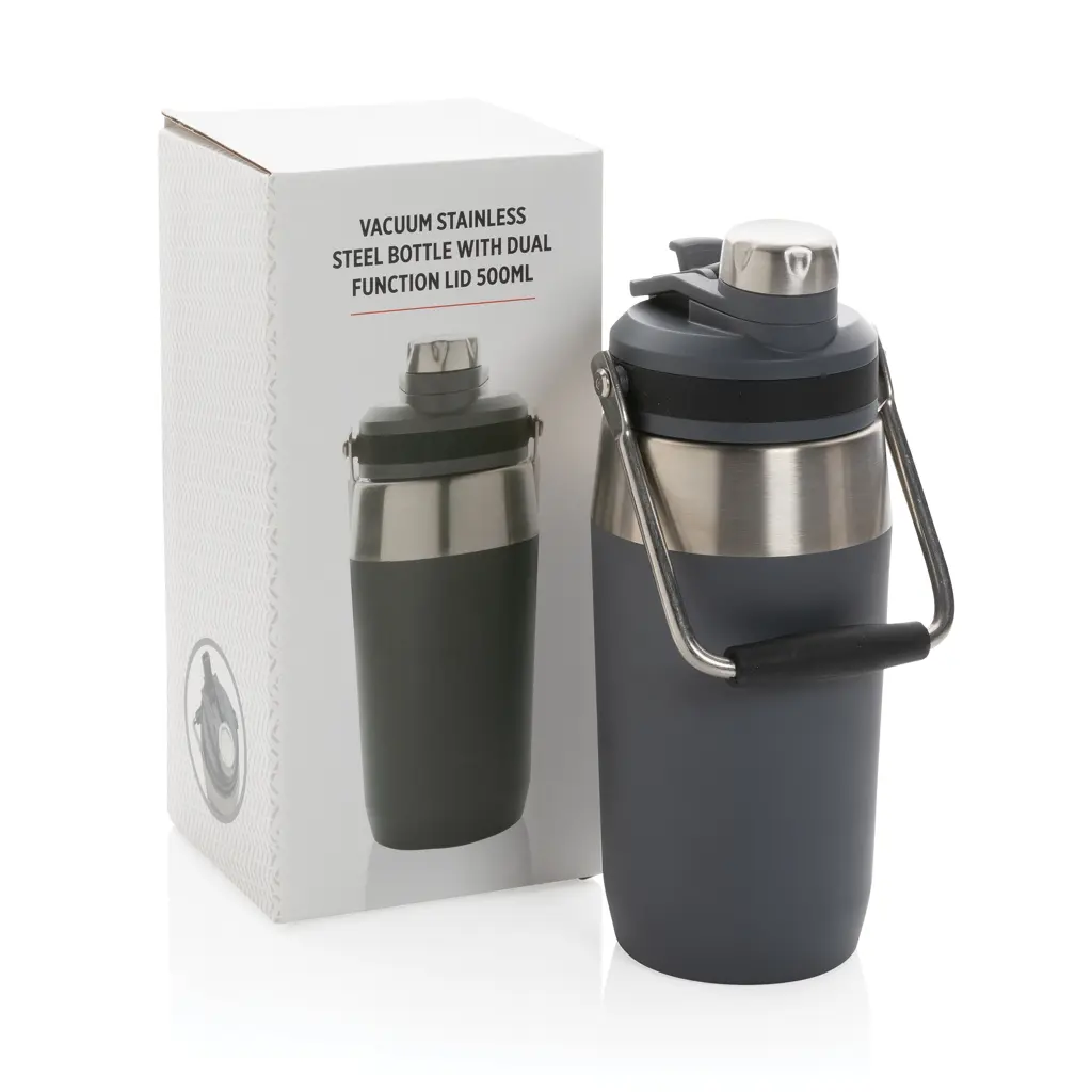 Promotivna termosica s dvostrukim poklopcem 500 ml P436.97 grey-11