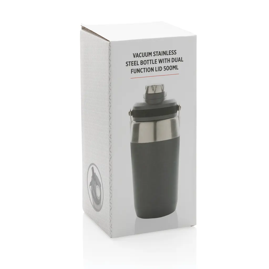 Promotivna termosica s dvostrukim poklopcem 500 ml P436.97 grey-12