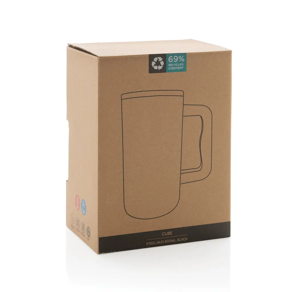 Termo šalica od recikliranog čelika 800 ml Cube RCS P437.31 black-20