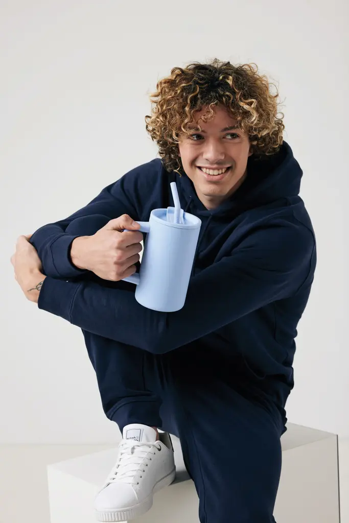 Termo šalica od recikliranog čelika 800 ml Cube RCS P437.31 light blue-11