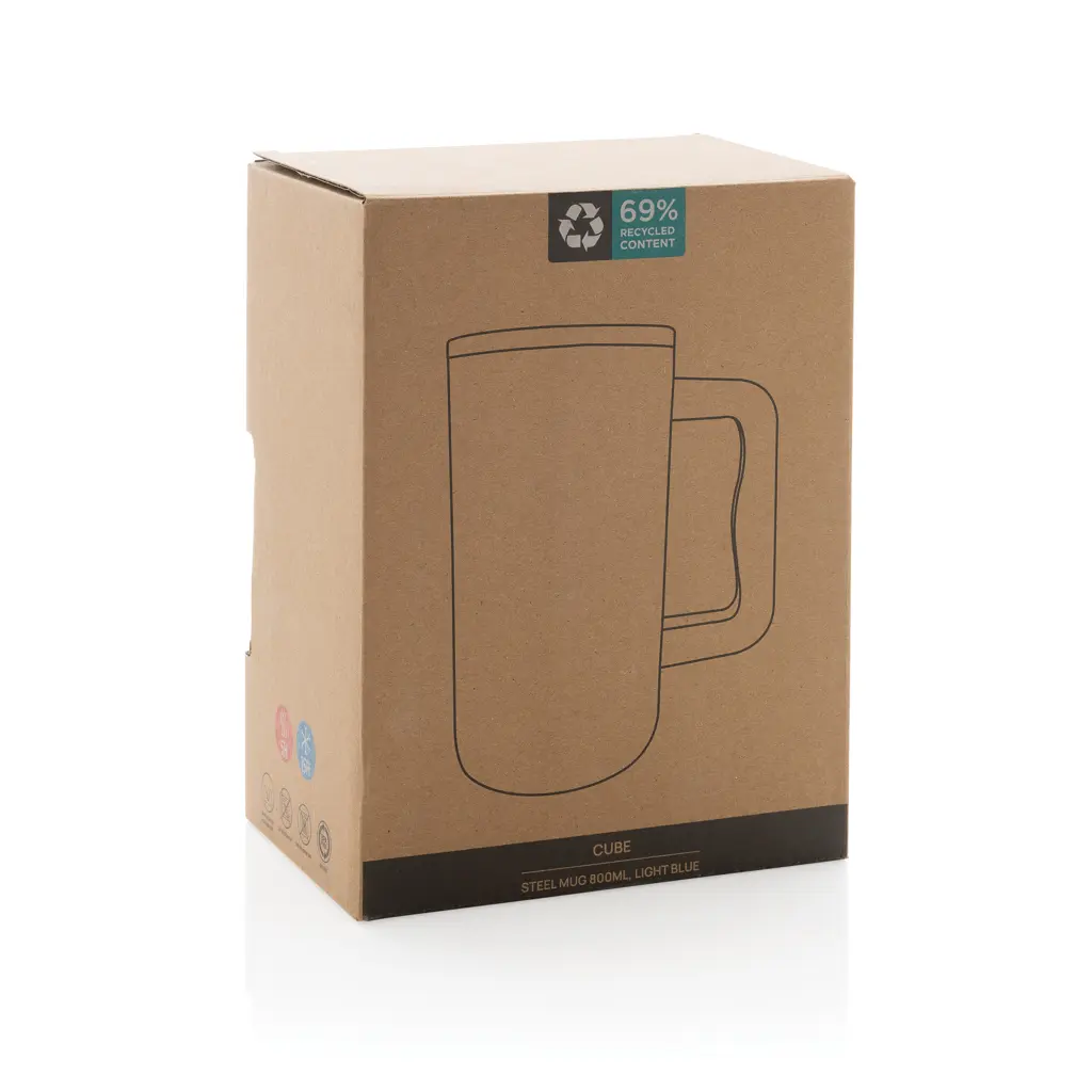 Termo šalica od recikliranog čelika 800 ml Cube RCS P437.31 light blue-19