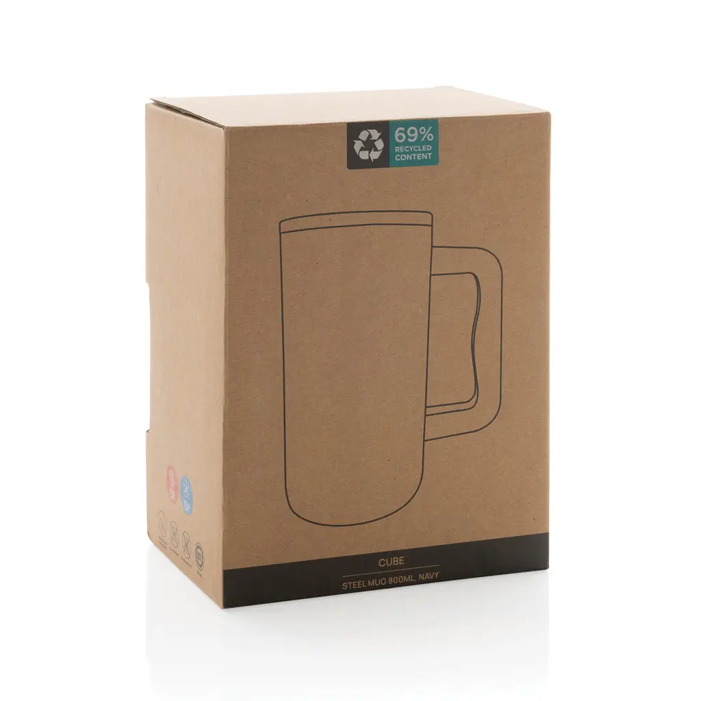 Termo šalica od recikliranog čelika 800 ml Cube RCS P437.31 navy-14
