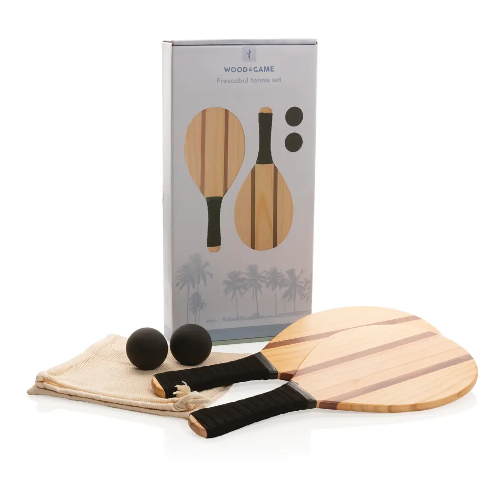 Drveni set za tenis freskobol P453.50 brown-7