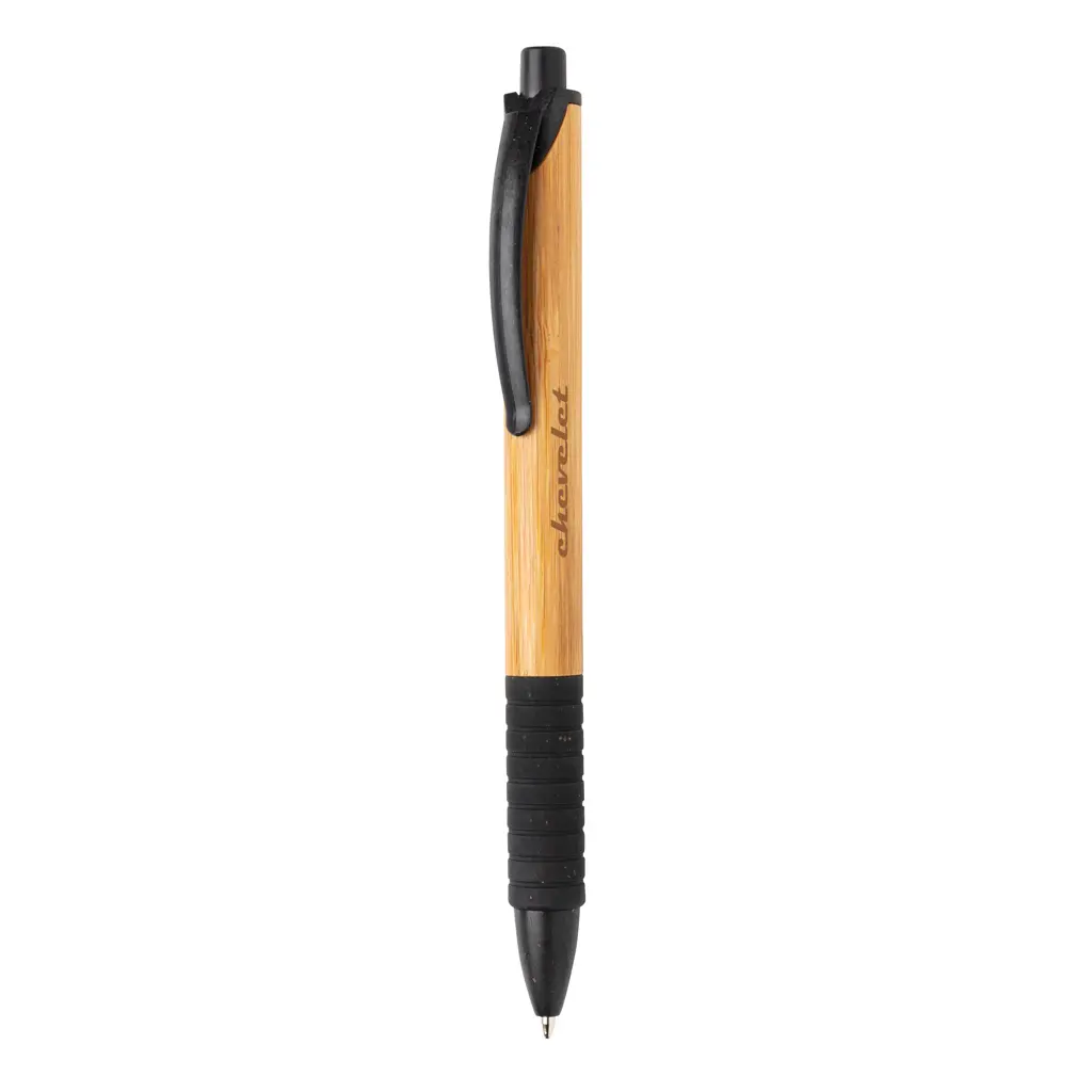 Olovka od bambusa i pšenične slame P610.53 black-3