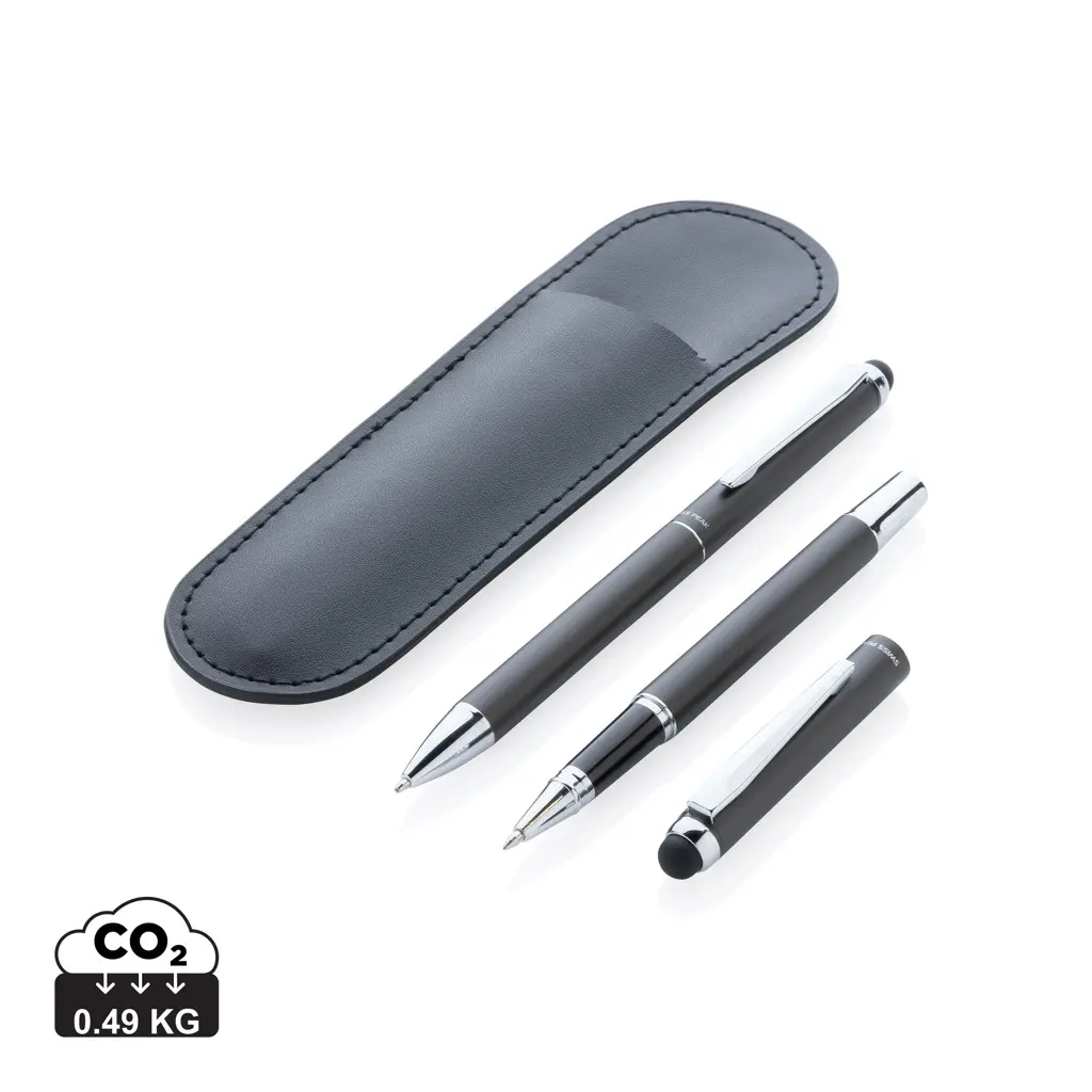 Set kemijskih olovki u PU torbici Swiss peak P611.01 black-0