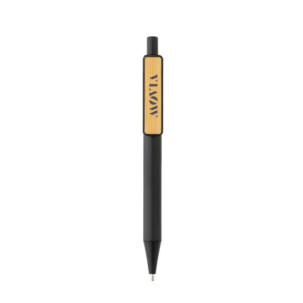 Kemijska olovka s klipsom od bambusa GRS RABS P611.08 black-3