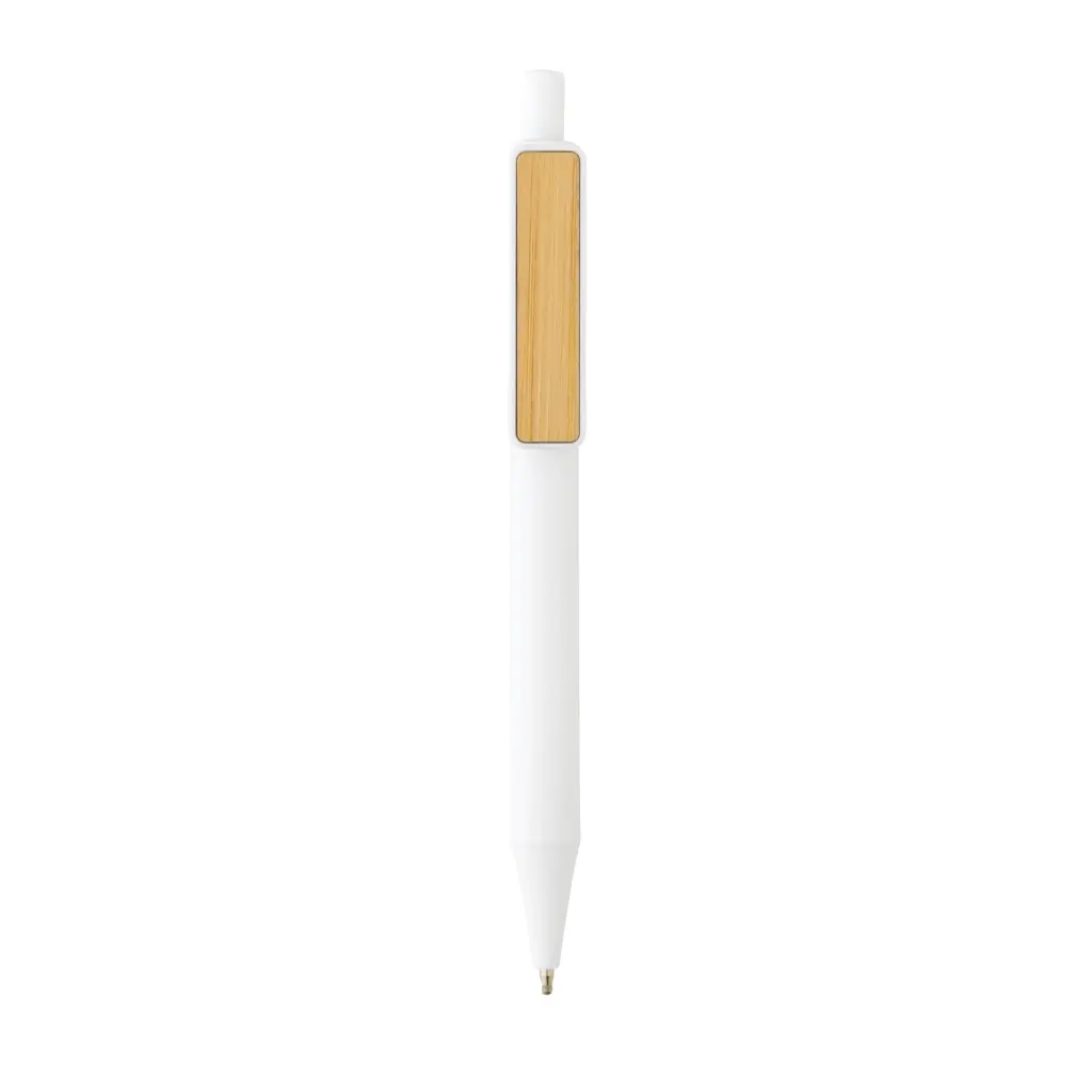Kemijska olovka s klipsom od bambusa GRS RABS P611.08 white-2