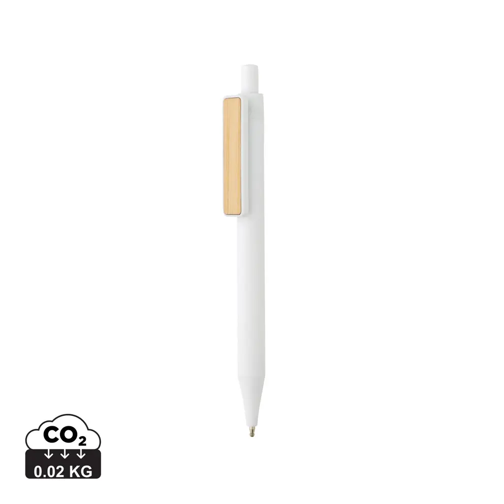 Kemijska olovka s klipsom od bambusa GRS RABS P611.08 white-0