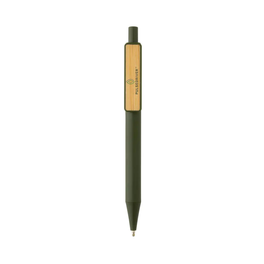 Kemijska olovka s klipsom od bambusa GRS RABS P611.08 green-3
