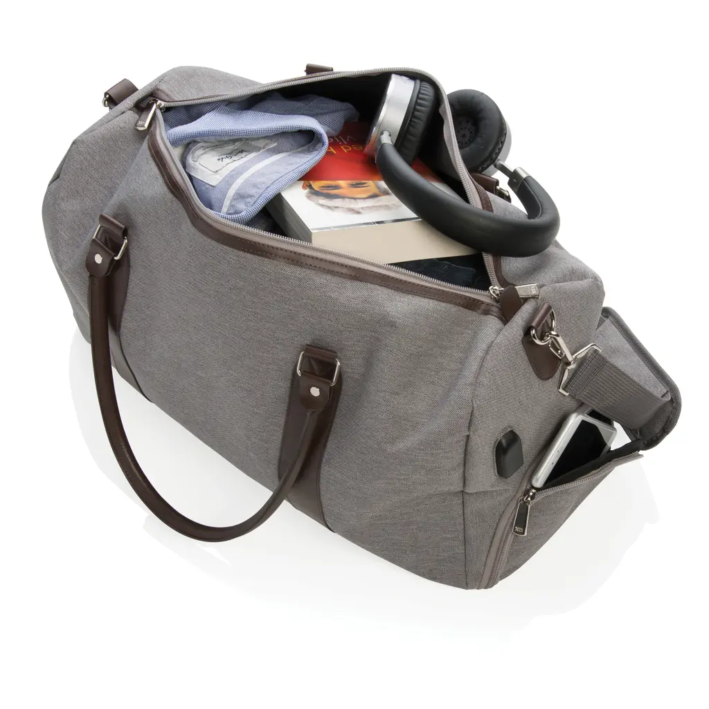 Vikend torba sa USB A izlazom P707.05 grey-4