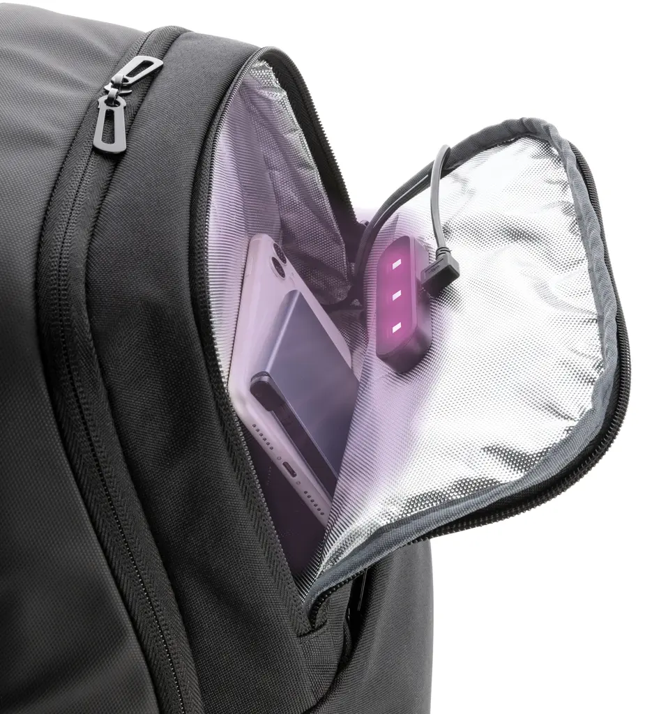 Ruksak za laptop s UV-C džepom za sterilizator Swiss Peak Heritage P762.55 black-9